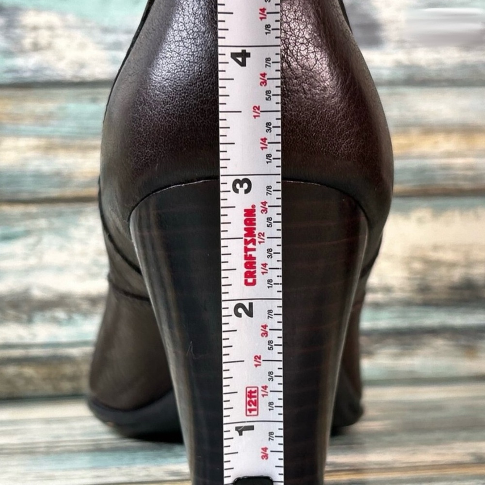 Born Crown Style Brown Leather Ankle Boots Chelsea Block size 10 42 like new - Picture 11 of 13